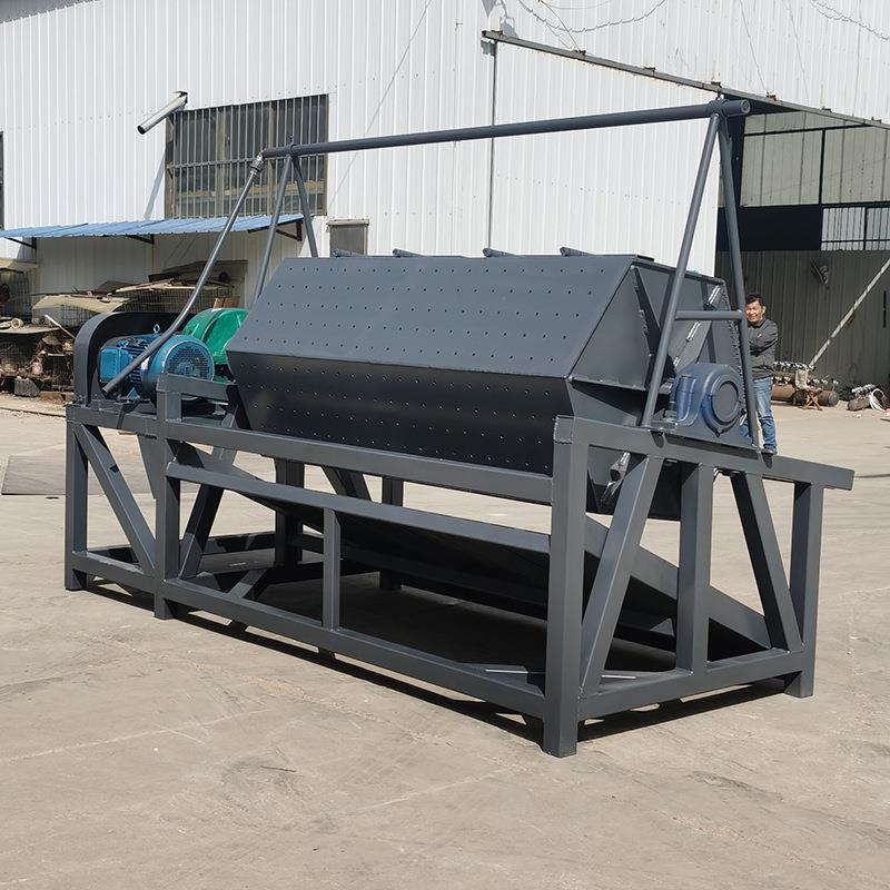 书钉滚筒抛光机 自动抛光铁件除锈机 大型电厂火烧铁干磨机