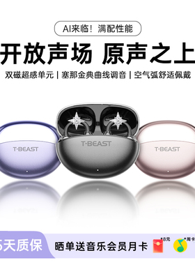 【好物体验专享】 T-BEAST拾光兽蓝牙耳机夹耳式运动不入耳AI翻译