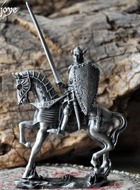 古典欧式中世纪圣堂战士锡兵摆件创意家居饰品工艺品新奇男士礼物