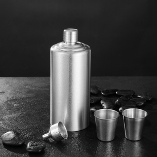 便携304不锈钢j酒壶酒瓶户外酒坛子酒罐水壶家用密封空瓶装白酒杯