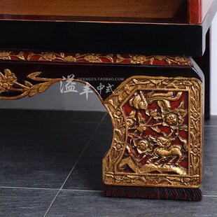 新仿古实木客厅书房沙发床做旧复古典藤面罗汉床榻明贵妃椅