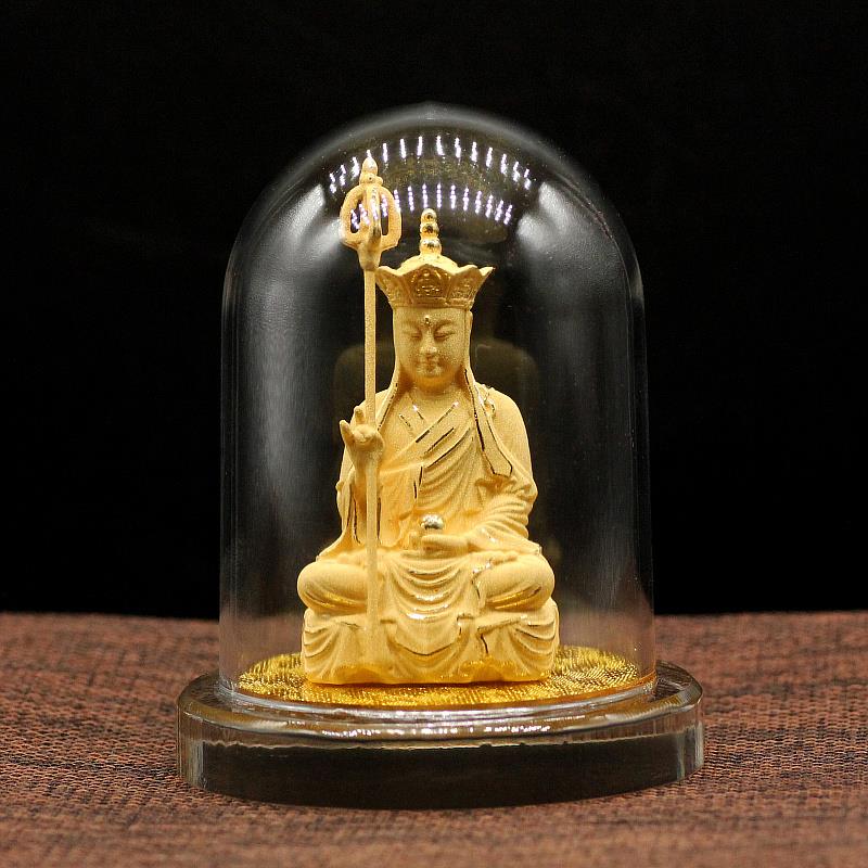 绒沙金地藏佛像摆件绒沙金地藏工艺品永保平安摆件车载地藏王菩萨
