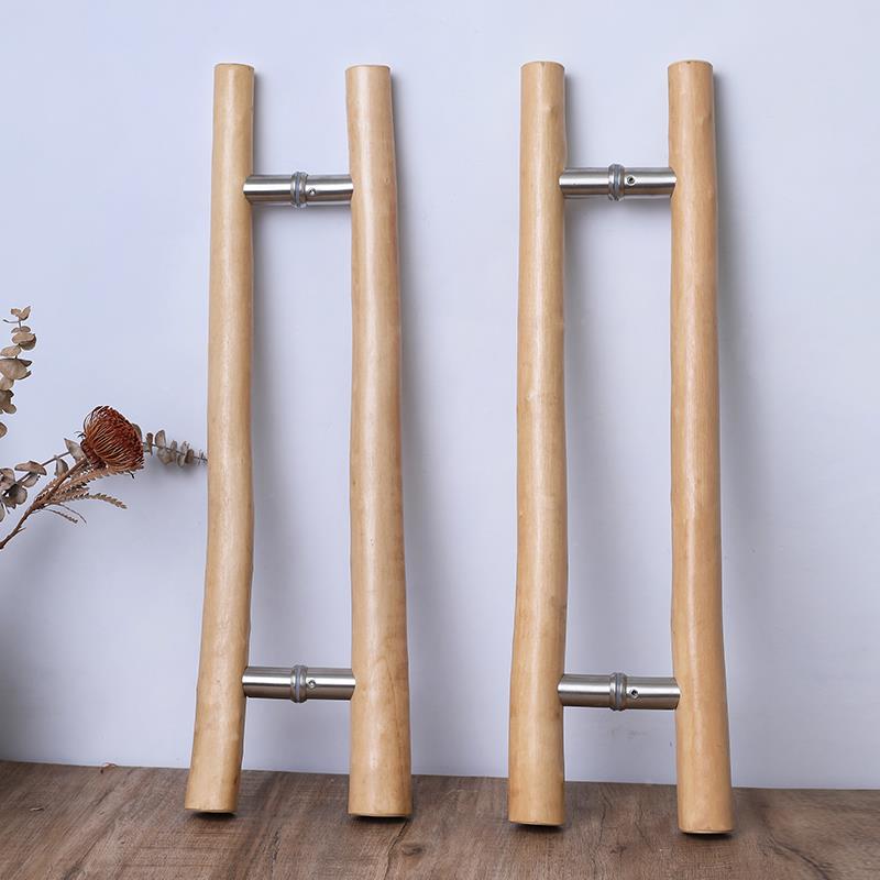 原木拉树枝玻璃门手宿商铺木民门实推拉MML大门拉手个性创意木门