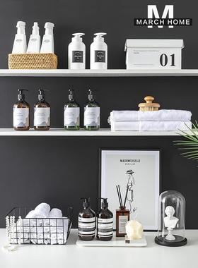 浴室柜毛巾托盘组合牙刷阳台洗衣液瓶装饰品样板间卫生间摆件轻奢