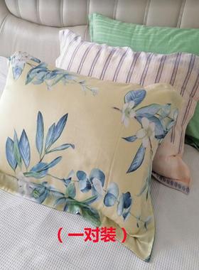 天丝100支tencel莱赛尔枕套枕袋枕头套亲肤一对装