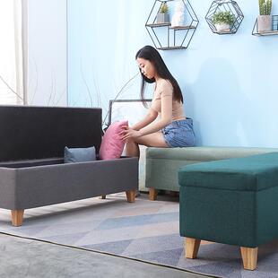 可拆洗布艺换鞋凳储物沙发长凳多功能收纳凳卧室床尾凳试衣间凳子