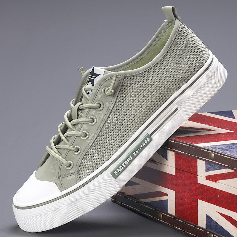 网面板鞋男夏季透气防臭男士休闲平底鞋夏天鞋子镂空网鞋男款布鞋