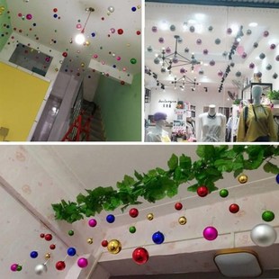 饰品塑料空心彩球挂饰挂件店铺开业场景布置 圣诞吊球圣诞节装