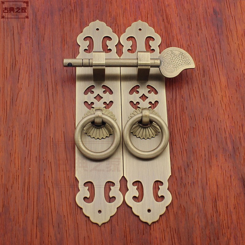 纯铜拉手中式家具柜门铜条拉手橱柜书柜拉环把手仿古柜门铜拉手