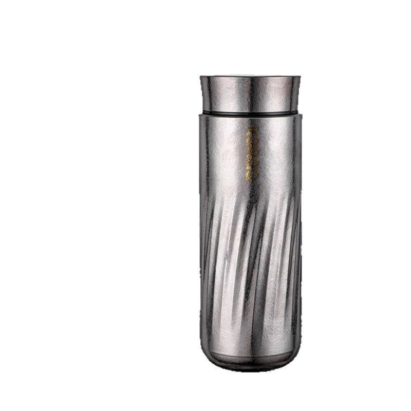 钛杯纯钛保温杯高颜值2024新款大容量便携保温杯带茶隔养生闷茶杯