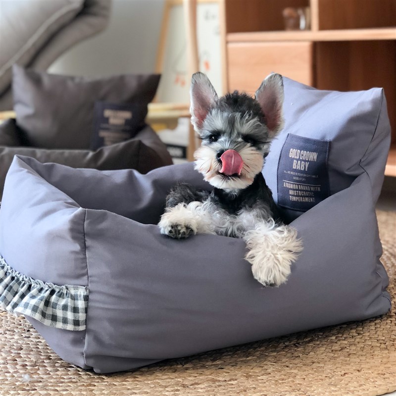 棉布全可拆洗狗窝方形泰迪中小型宠物窝垫冬季猫窝毛绒加厚韩系