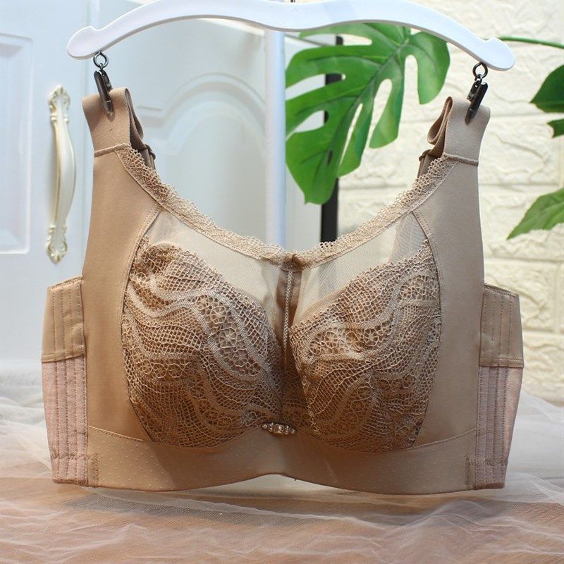 软钢圈文胸大罩杯薄款无海绵全罩杯包裹女内衣大胸显小防跑杯夏季