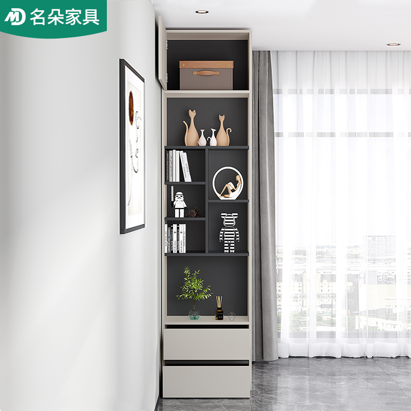 现代简约转角衣柜家用卧室收纳柜侧边储物柜组合大衣橱定制小户型