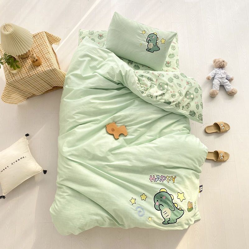 A类刺绣幼儿园六件套新生儿被褥三件套宝宝入园午睡