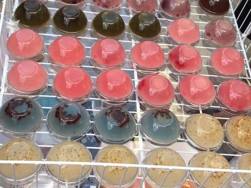 商用款钵仔糕碗玻璃水晶小碗摆摊专用透明耐高温模具透明波仔糕碗