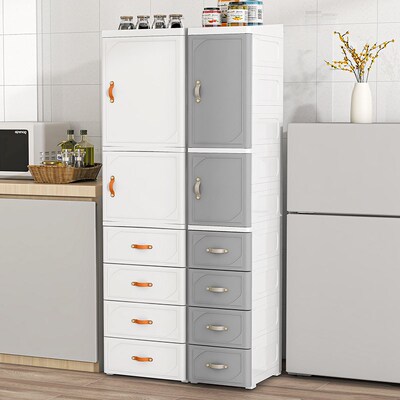 35cm夹缝f收纳柜浴室抽屉开门式储物柜家用厨房卧室多层塑料置物