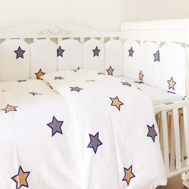 A类纯棉婴儿床床围儿童拼接床软包防撞护栏卡通U宝宝圆床围栏定