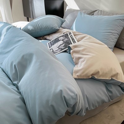 纯色全棉四件套定制订做尺寸床单被套180X200X220被罩三件套248上