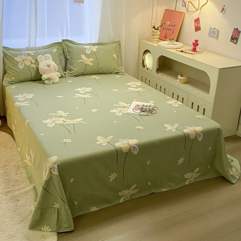 简约纯棉加厚磨毛床单单件 全棉花卉1.5米1.8m米单双人枕套三件套,床上用品,床单,淘宝优惠券,粉丝福利购,淘宝优惠卷