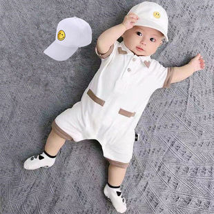超萌婴儿服夏季薄款男宝宝夏天套装23网红新生儿连体哈衣可爱