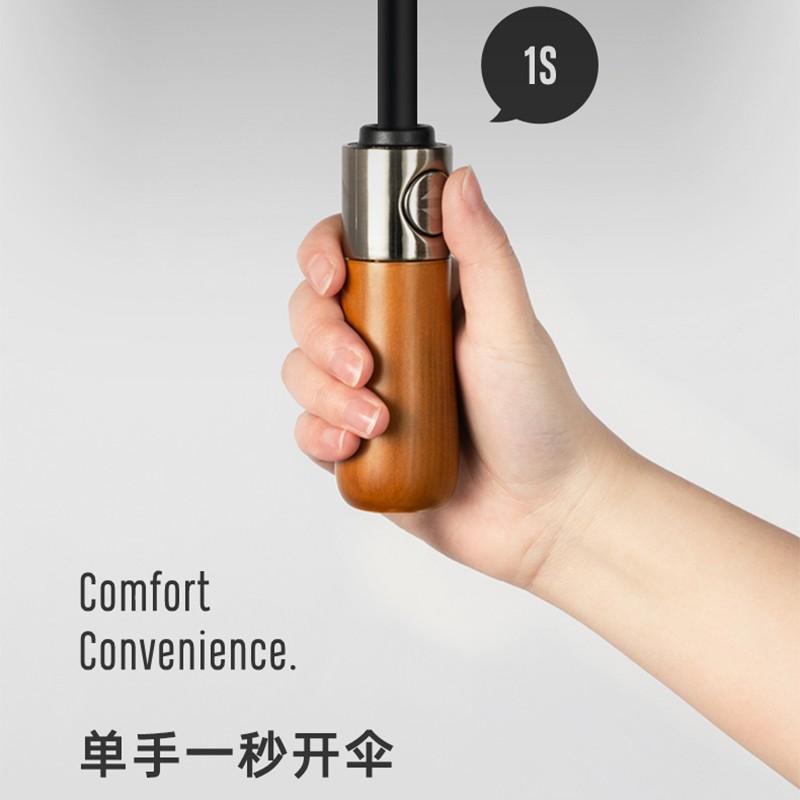 左都木柄雨伞大号男全自动折叠结实双人暴雨专加大加固加厚女两用