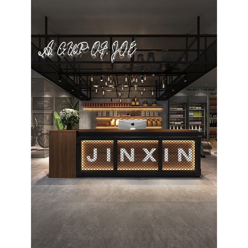 烧烤店收银台转角俱乐部酒吧台球厅工业风吧台餐厅前台接待柜台桌,商业/办公家具,收银台,淘宝优惠券,粉丝福利购,淘宝优惠卷