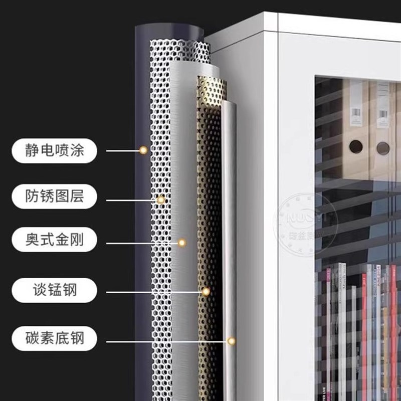 对开门矮柜钢制铁皮文件柜办公室资料档案二斗储物柜子带锁工具柜