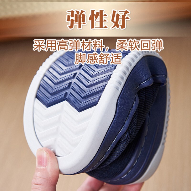 老人防滑亚麻拖鞋脚肿脚宽脚胖加肥加宽大码室内家居布凉拖鞋