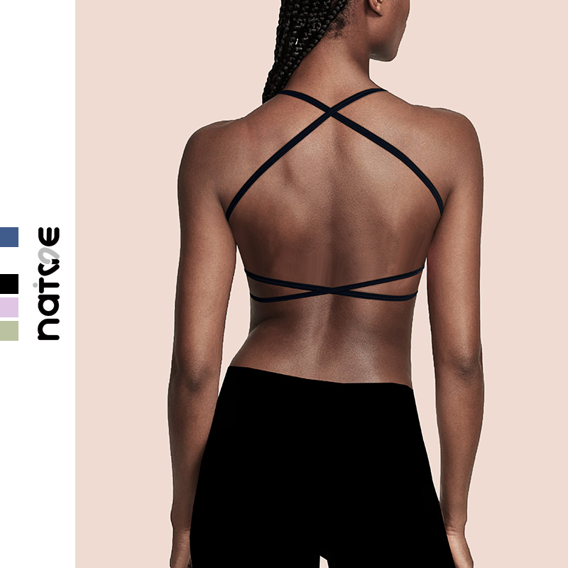 无钢圈简约普拉提文胸细肩带瑜伽内衣柔软透气内衣瑜伽胸衣夏 薄