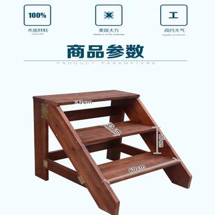 实木家用台阶梯舞台梯凳简易楼梯三步四步登高梯平台梯户外阳台梯