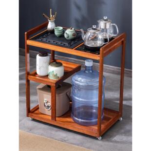 实木茶车移动茶台家用茶桌客厅沙发边柜烧水壶一体式功夫茶桌边几