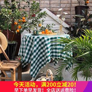 茶几野餐垫聚会防水盖台布 田园复古圣诞格子桌布酒店家用现代风格