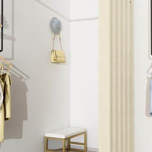 试衣间u型L形杆服装店更衣室门帘遮挡帘帘子杂物商场简易墙角隔断