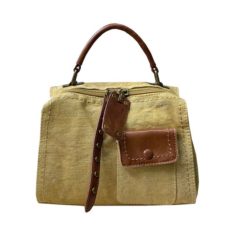 水洗牛仔休闲帆布三用包包女士2024百搭手提包简约单肩斜挎小背包