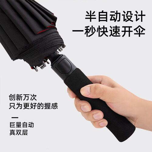 特大号96骨双层长柄雨伞男加大加厚加固结实抗风三人暴雨定制