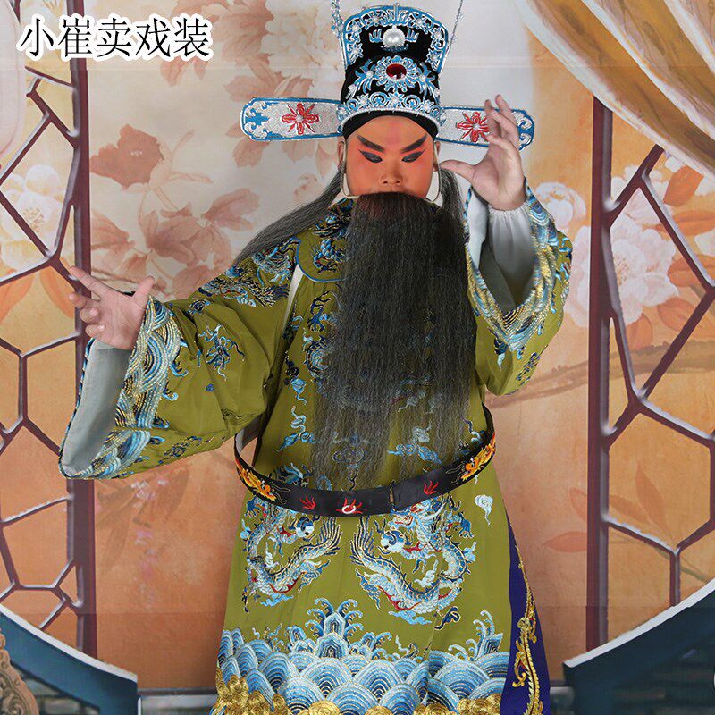 戏曲老生蟒袍京剧戏装戏剧古装大臣花脸戏服丞相老臣绉团龙蟒服装