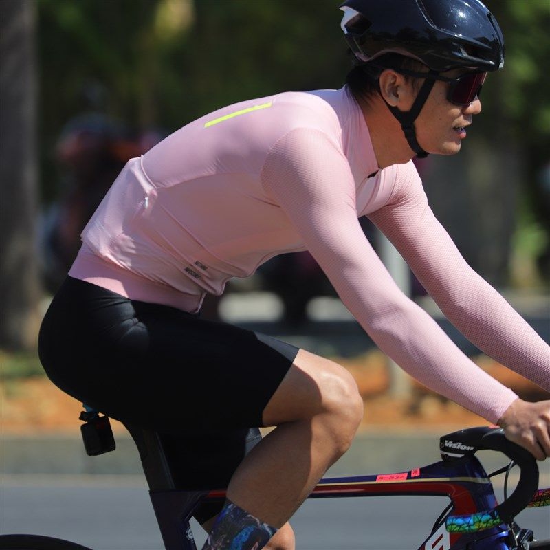 速湃22年新款春秋长袖骑行服透气男士防晒公路山地V自行车车衣墨