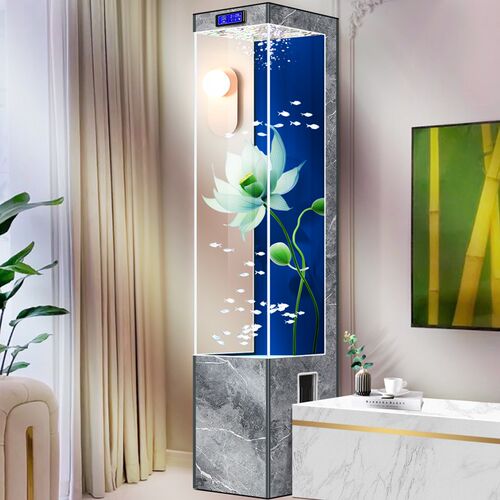 立体式鱼缸客厅2024新款小型落地家用靠墙超白玻璃生态循环水族箱