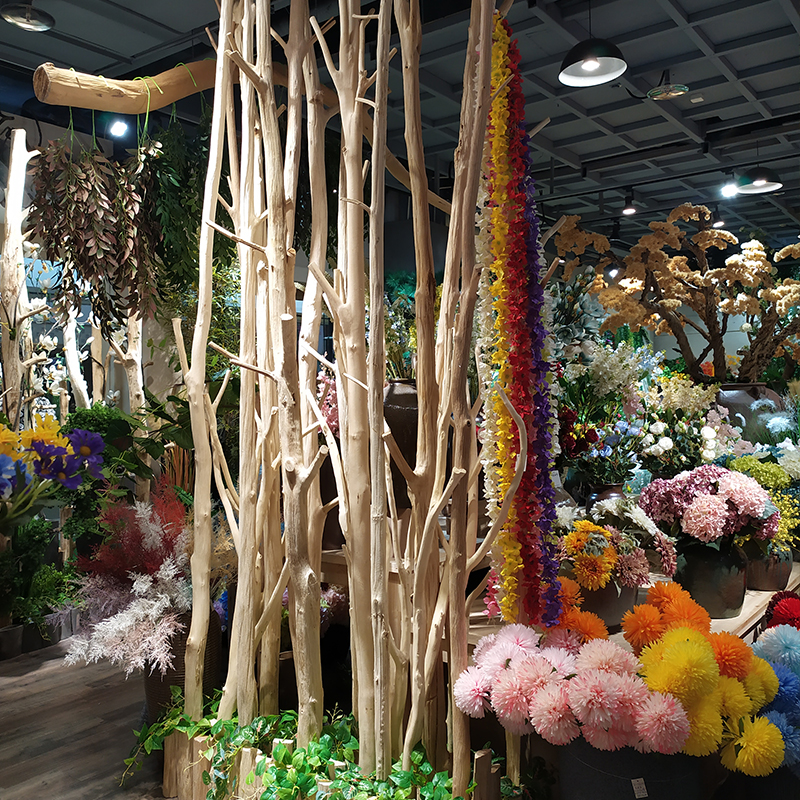 干树枝装饰天然枯木原木树干客厅玄关干枝隔断茶室幼儿园挂衣架