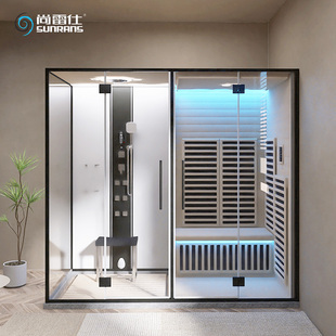 尚整体淋浴房湿蒸干蒸一体桑拿房蒸汽房洗澡干湿分离2024新款