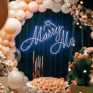 marryme婚礼求婚婚庆led霓虹灯牌发光字L告白字母灯浪漫氛围装饰