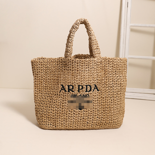 草包编织包百搭手提包度假沙滩包女包包 时尚 法式 大容量草编包新款