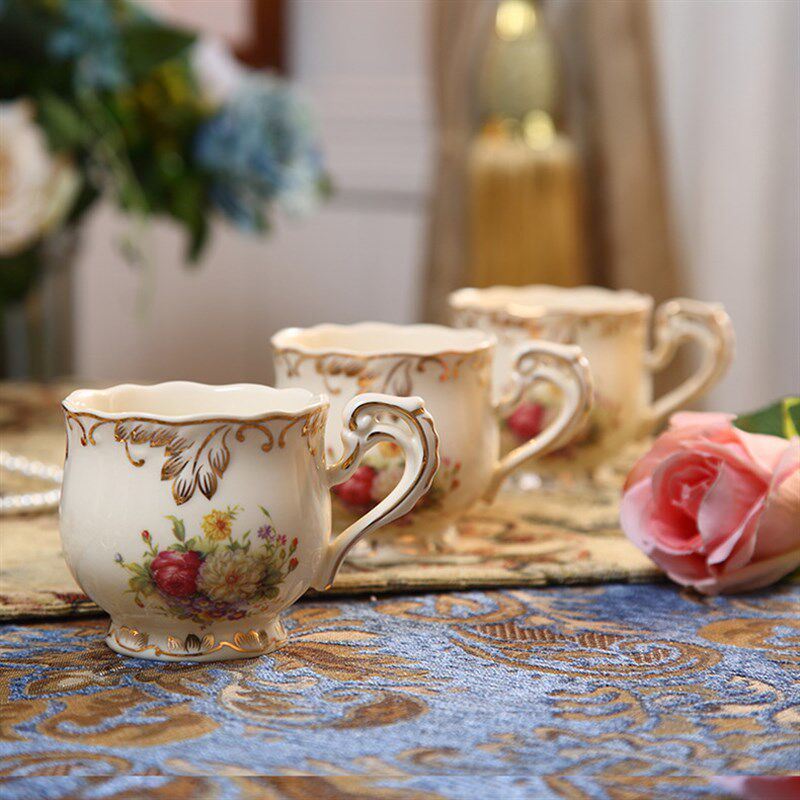 咖啡套具 欧式咖啡杯套装 英式下午茶茶具简约红茶杯陶瓷杯子家用