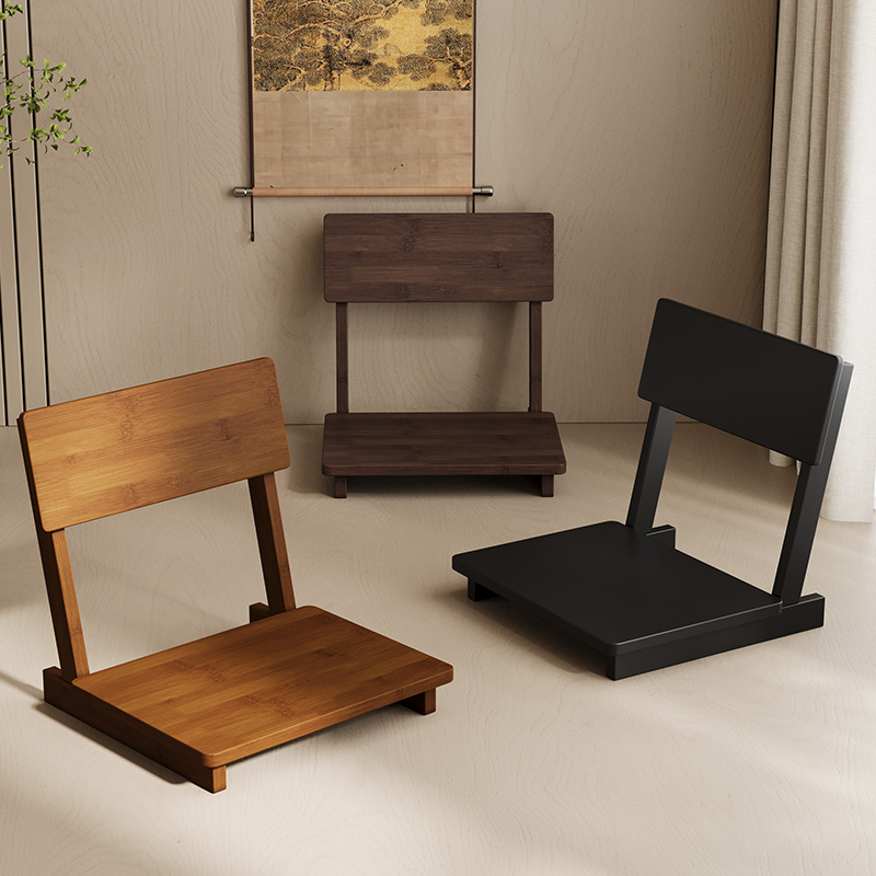 榻榻米椅子阳台飘窗椅日式无腿靠背椅沙发椅懒人床上矮座椅小凳子