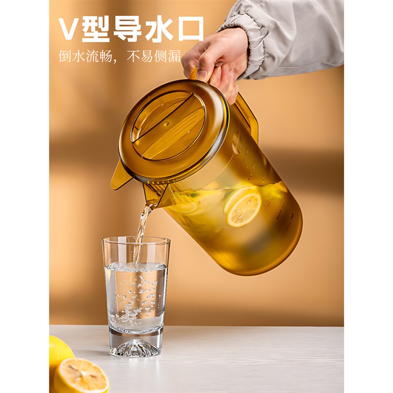 量杯奶茶店专用亚克力PC带刻度带盖有把手商用泡茶桶大容量耐高温