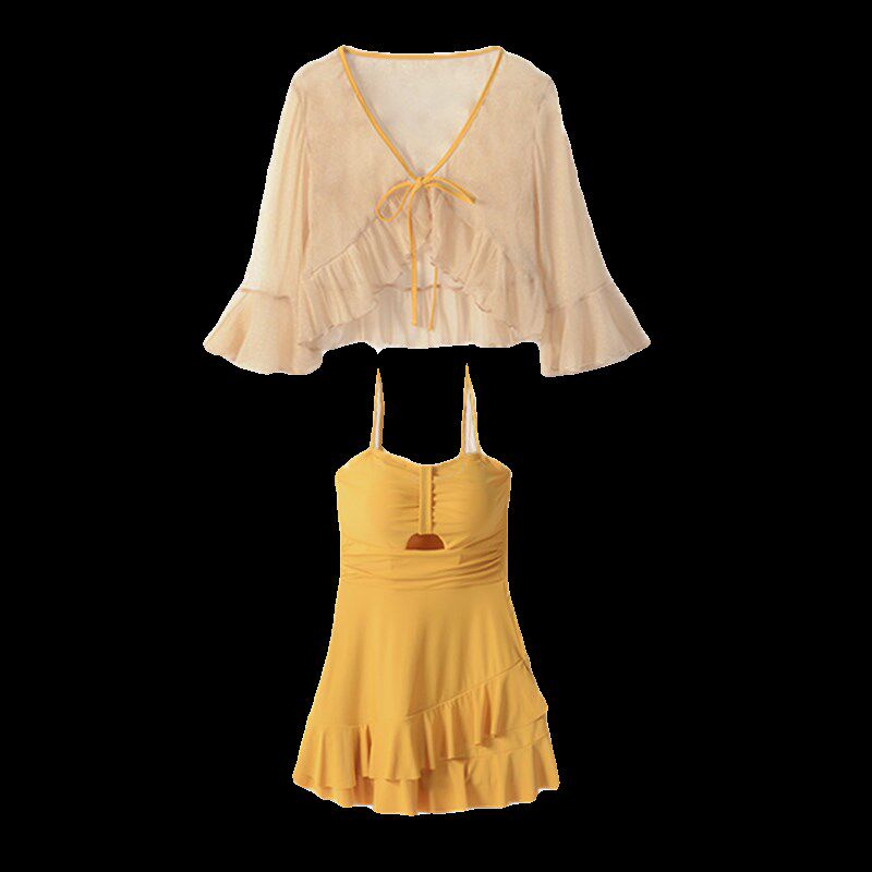 泳衣女2024新款网红风夏季遮肚显瘦微胖女孩保守大码小个子泡温泉