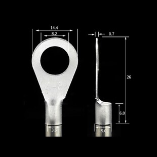圆型裸端头 黄铜镀银 OT冷压接线端子OT4 1000只 铜鼻W子