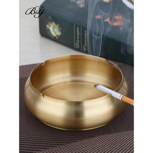 铜烟灰缸复古典铜烟缸家用创意个性 欧式 潮流多功能办公室摆件