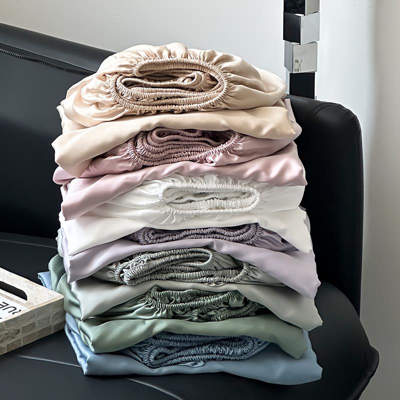 100S天丝床笠单件简约纯色凉感冰丝床罩丝滑裸睡床上床垫套罩夏