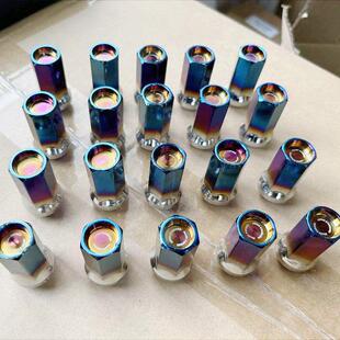 汽车轮胎螺母轮毂螺帽17号套筒42MM长钢制烤蓝改装锻造轮壳螺丝帽